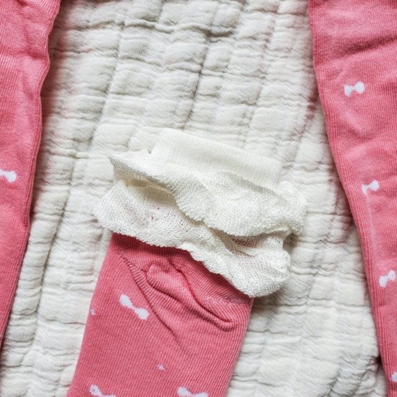 NWT 2-piece Pink&white Legging with matching socks - Picture 7 of 8